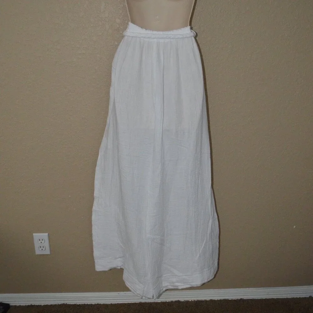 NWOT Sz S/M Vanita Rosa White Gauze Beach Wear Pants & Top Set Outfit